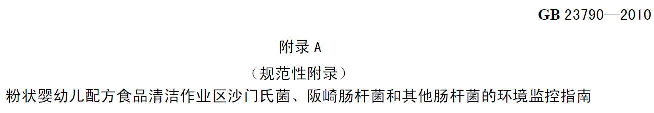 嬰配乳粉生產(chǎn)企業(yè)環(huán)境微生物監(jiān)測(cè)（二） ——監(jiān)測(cè)項(xiàng)目